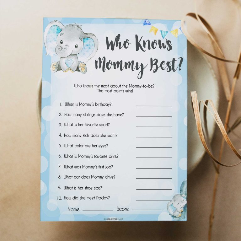 Who Knows Mommy Best Baby Shower Game