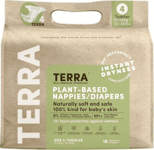 Terra Size Plant-Based Diapers for sensitive skin