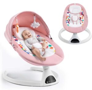 Read more about the article Gentle Giggles: A Review of the Adorable Electric Baby Swing in Light Pink