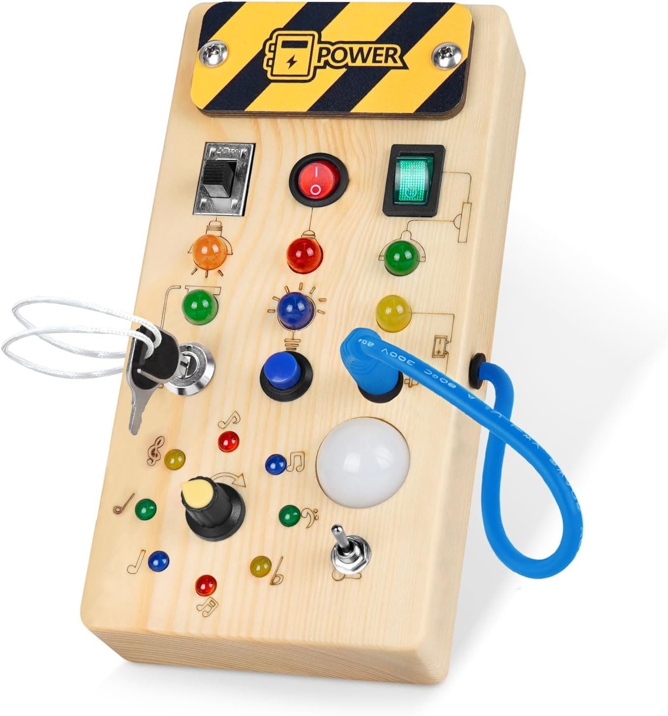 Read more about the article Light Up Learning: A Review of the Montessori Wooden Busy Board for Tiny Hands