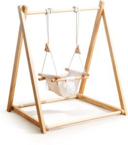 Read more about the article Swinging into Fun: A Review of the Adorable Foldable Wooden Swing Set for Little Ones!