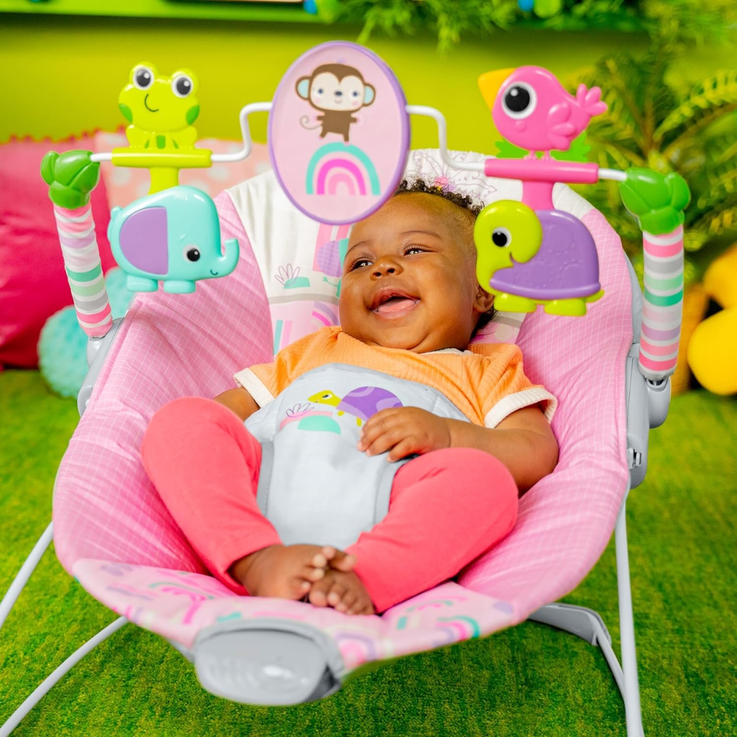 Pink Paradise Vibrating Baby Bouncer