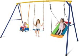 Read more about the article Swinging into Fun: A Sweet Review of the HONEY JOY 660 lbs Swing Set!