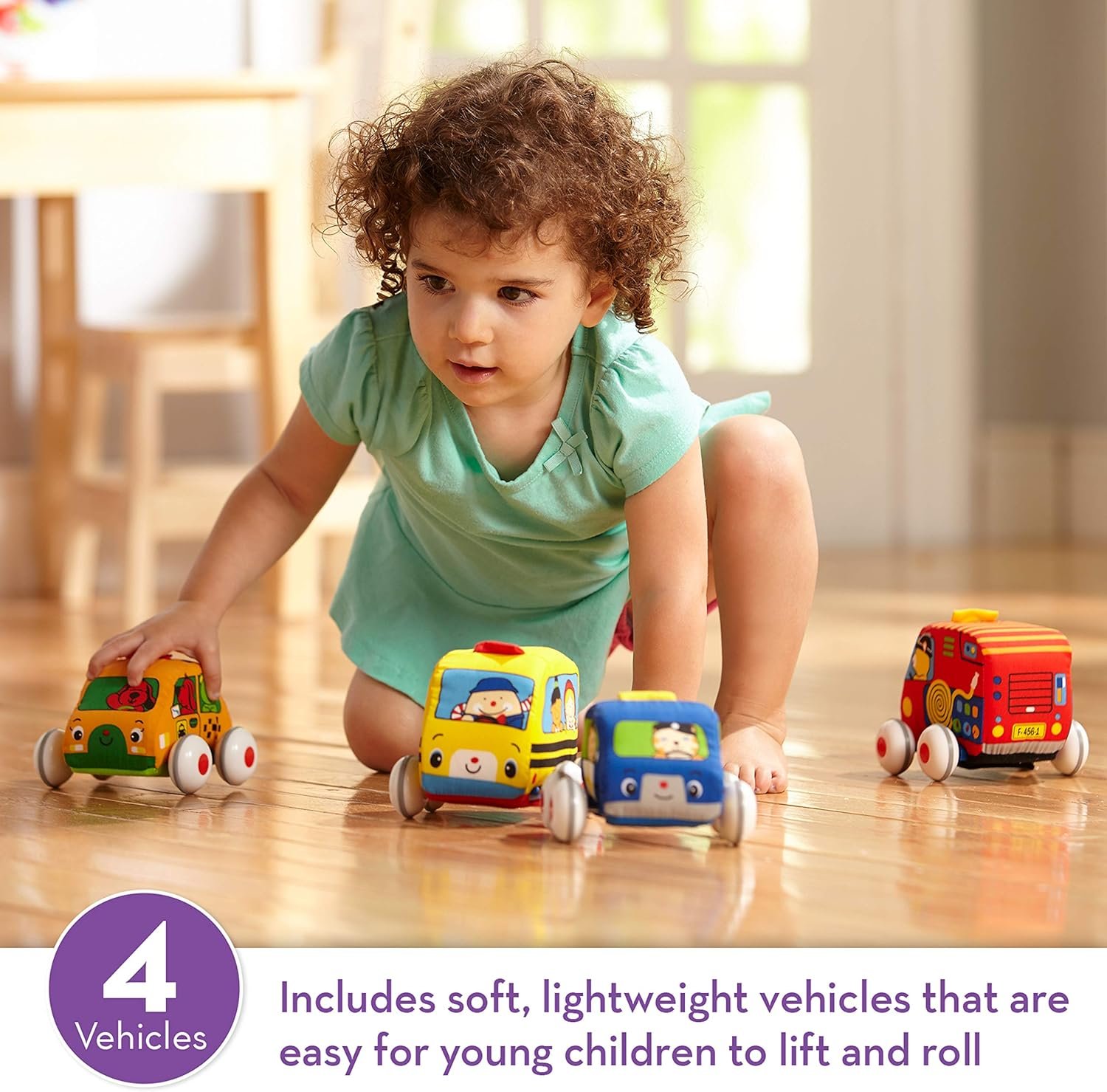 Melissa & Doug K's Kids Soft Pull-and-Go Vehicle Set