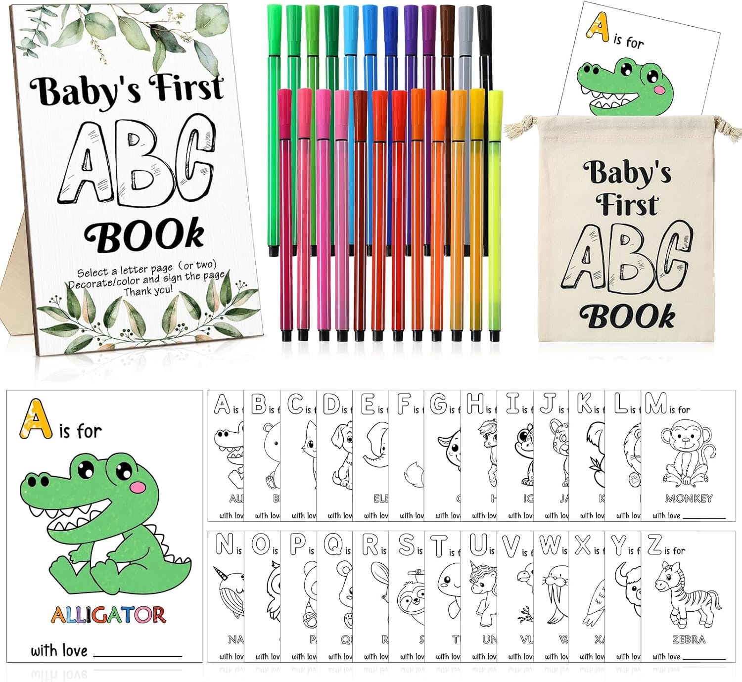 Alphabet Adventures: A Delightful Review of Geelin's Baby Shower Game and Coloring Book